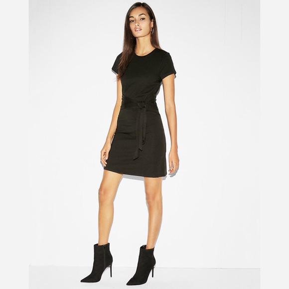 t shirt dress with tie front